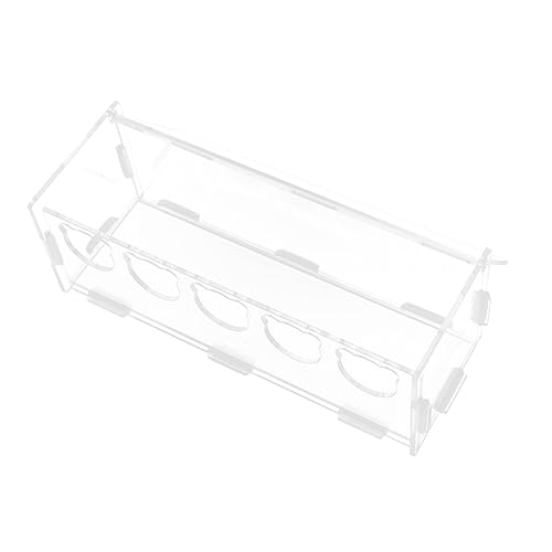 CIYODO Chicken Acrylic Feeding Box Transparent Pet Food Container for Hamsters Canary and Easy to Clean Durable Design Quick Installation