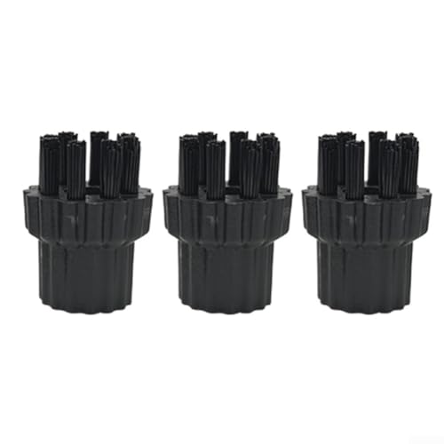 Juego de 3 cabezales de cepillo de vapor compatibles con M8 con cepillos de latón y acero, accesorios de limpieza multisuperficie para azulejos, alfombras, tapicería, cocina y baño, fácil de colocar
