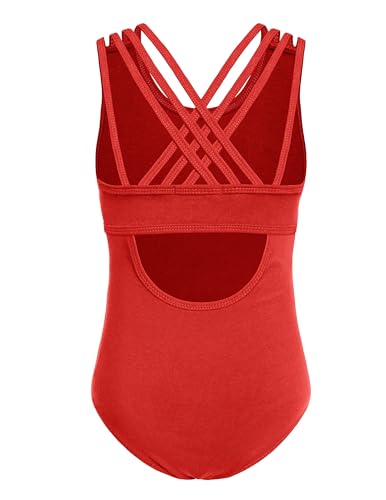 Image of Arshiner Girls Ballet Leotards Dance Gymnastic Outfits Crisscross Straps Sleeveless Tank Dancewear
