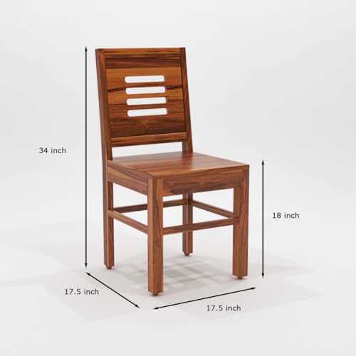 Image of Wooden Solid Sheesham Wood Dining Table 4 Seater | Dining Table Set with 3 Chairs & 1 Bench | Home Dining Room Furniture sheesham Wood Dining Table 4 Seater | sheesham Finish
