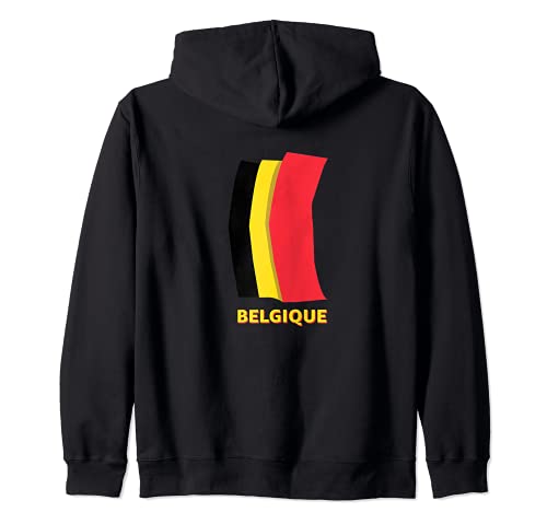 Flag Belgium Zip Hoodie, Black, S