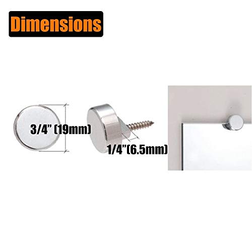 Kaileyouxiangongsi 4Pcs Zinc Alloy Mirror Floating Glass Clip Set- Wall Mounted Mirrors Bracket/Clip -Bathroom Mirrors Supporting Sheet Nail Dresser Mirror Fixed Fitting (Round) #TOP1