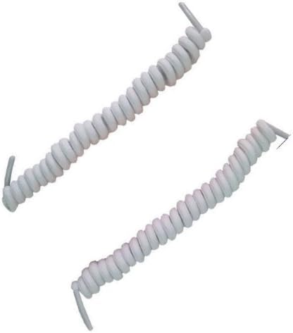 No Tie Shoelaces Twisting Coiled Curly Shoe Laces Shoelaces (Converts Your Shoes into Slip On Shoes) (White)