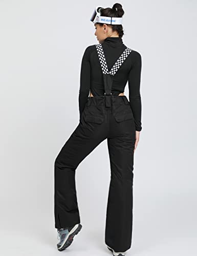 Houzoniy Women's Snow Pants Waterproof Insulated,Ski Pants With Detachable Suspenders For Skiing,Snowboarding,Snowmobiling Women Snowboard Pants For Outdoor Winter Black M #TOP1