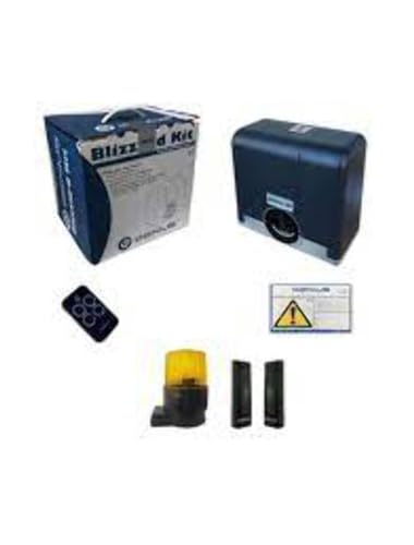  Kit FAAC GENIUS Automazione Cancello Scorrevole BLIZZARD -104016-433 RC 400kg 24v (Cremagliera esclusa)