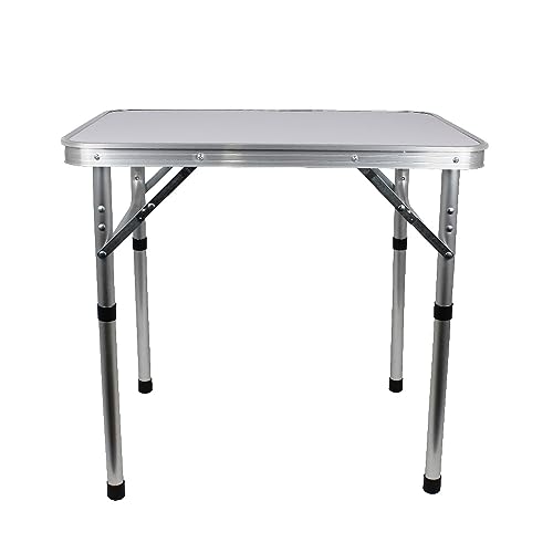 Mesa portátil Dobrável de Alumínio com Tampo em MDF para Camping, Praia, Piquenique, Área de Lazer como Churrasqueira, Tamanho 60cm x 45cm Pequena