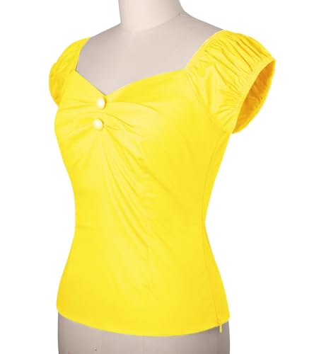 Image of YARN & INK Women's Rockabilly Tops 1950s Pinup Shirt Casual Off Shoulder Vintage Blouse