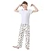 Yuiboo Cat Astronaut White Sleep Pants Lounge Pajama Comfy Sleepwear Gifts with Pockets 11-12Y