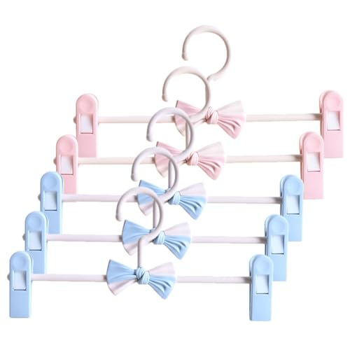 Toyvian Perchas para Pantalones con Clips Ajustables 5 Unidades de Plástico Antideslizante para Jeans y Faldas, Colgador Resistente para Uso Doméstico en Armarios, Ahorro de Espacio