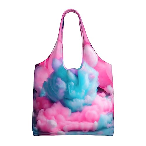 Sac fourre-tout en toile rose pour femme motif bonbons 36x32 cm