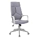 Produktbild SixBros. Bürostuhl Moderner Schreibtischstuhl, hohe Rückenlehne, Chefsessel mit Armlehnen, ergonomischer Drehstuhl mit Stufenloser Höhenverstellung, Mesh Netzstoff, grau 0898H/8059