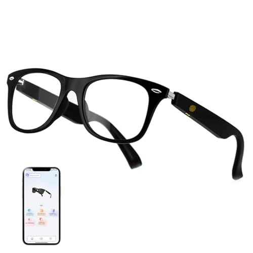 AI Translation Smart Glasses for Women Men, Blue Light Lenses Glasses, Bluetooth Audio Glasses with Speakers, Real-Time Translation(160+ Languages), AI Music Eyeglasses for Business/Travel/S