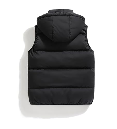 hathne Men's Winter Puffer Vest Sleeveless Warm Zipper Lightweight Jacket Vest with Removable Hood3