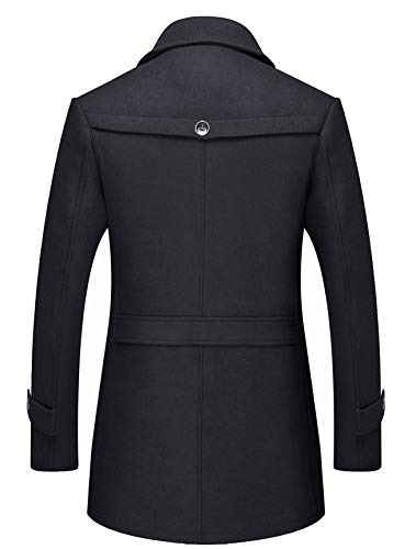 Image of Men's Classical Bussiness Style Single Breasted Plaid Wool Coat #00220237