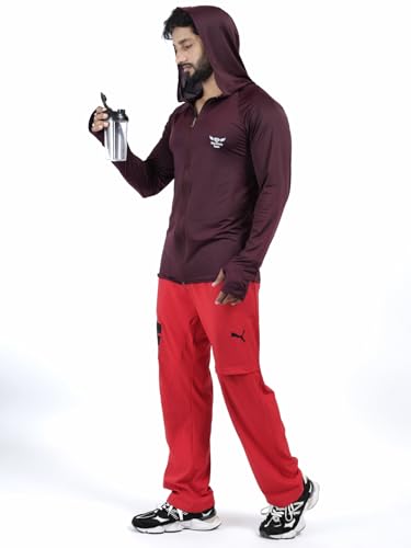 Image of Diamond Fashion Men's Gym Hoodie Jacket | Lightweight Stretchable Activewear for Workout, Running & Fitness | Quick Dry Full Zip Sports Hoodie for Men