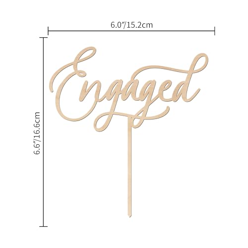Party To Be Engaged Cake Topper Engagement Cake Topper In Wood thumb #4