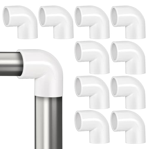 IWOWHERO 10 pezzi Raccordi Gomito PVC Gradi Connettori Tubo in PVC Resistenti per Impianti Idrico e Scarichi Accessori Flessibili per Collegamento Tubi Acqua Domestici e Commerciali