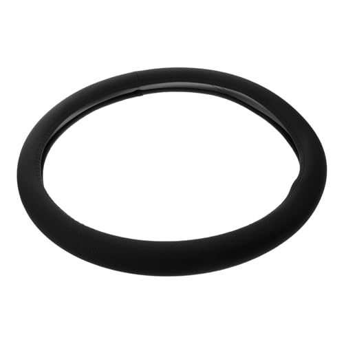 ERINGOGO Funda para Volante de Coche Antideslizante de Cuero Sintético Negro, Transpirable, Redonda de 14,74 Pulgadas, Protector Interior para Todas Las Estaciones, Accesorio Automotriz