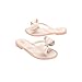 Melissa Slim V Women's Flip Flops- Jelly Flip Flops for Women w/Bow Applique & Metallic Detail, Slip on Women's Sandals, Dressy Flip Flops, Women's Summer Fashion, Adult Jellies, Beige/Beige, 9