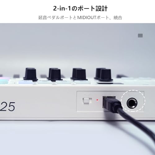 Wrtsqle MIDI コントローラー USB キーボード MIDI コントローラー MIDIキーボード コントローラー 25キーUSB MIDIキーボードコントローラ の商品画像 6