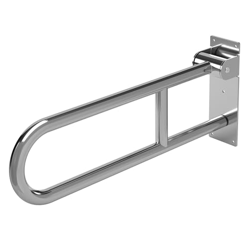ML-Design WC Haltegriff für Senioren & Behinderten, aus Edelstahl, 60 cm, klappbar, Aufstehhilfe, Handläufe für Toilettenpflege, WC Toilettenhaltegriff, Stützgriff fürs Bad, Tragfähigkeit bis 200 kg