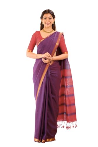 Image of Women's Cotton Soft Silk Sarees | Jamdani Cotton Saree With Attach Unstitched Blouse Piece
