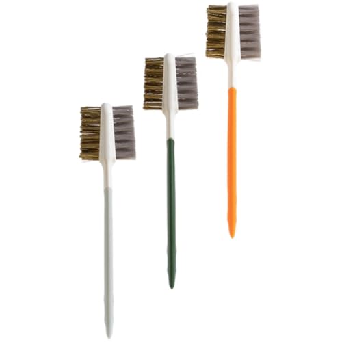 WOONEKY Cepillo Limpiador de Cocina 3 Piezas Doble Extremo y Mango Ergonómico para Estufa de Gas y Campana Extractora en Cocina Profesional Material Plástico y Acero Inoxidable