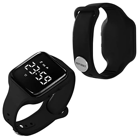 HUYVMAY Kinder Fitness Tracker Schrittzähler Uhr Jungen Mädchen Digital Uhr Fitnessuhr ohne App und Handy, 1 Stunde USB Aufladung für 21 Tage Nutzung, Wasserdicht Kinder Uhr mit Schrittzähler 3 Wecker Cover