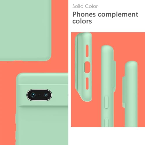 Image of YATWIN Silicone Back Case for Google Pixel 7A, Soft-Touch Phone Back Cover for Google Pixel 7A - Link Cyan