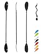 OCEANBROAD Kayak Paddle 90.5in/230cm Alloy Shaft Kayaking Boating Canoeing Oar with Paddle Leash 1 Paddle, Black