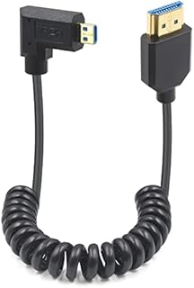 Duttek Kabel zwijany Hdmi do Micro Hdmi 2.1 1,2 m, Hdmi 2.1ultra szybki 48 Gb/s, obsługuje 8K przy 60 Hz, 4K przy 120 Hz, nadaje się do notebooka/telefonu komórkowego tabletu/portu micro Hdmi aparatu (prawy)