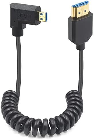 Duttek Kabel zwijany Hdmi do Micro Hdmi 2.1 1,2 m, Hdmi 2.1ultra szybki 48 Gb/s, obsługuje 8K przy 60 Hz, 4K przy 120 Hz, nadaje się do notebooka/telefonu komórkowego tabletu/portu micro Hdmi aparatu (prawy)