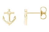 AFFY 14K Yellow Gold Plated 925 Sterling Silver Minimalist Dainty Anchor Stud Earrings Bridal Wedding Engagement Jewelry For Her Women Perfect For Any Occasion.