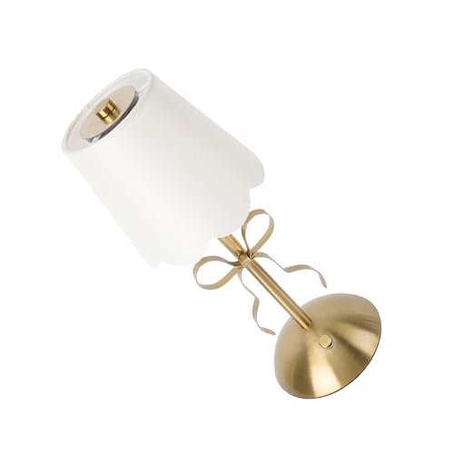 Jiawu Lámpara de Noche Inalámbrica recargable. Romántica Lámpara de Mesa de Metal para Dormitorio/comedor