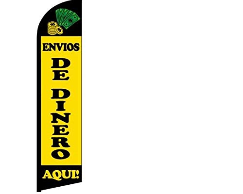 R and R Industries Envios De Dinero Aqui Feather Flag