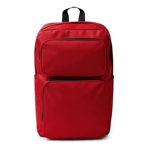 KINKIES Mochila de colores ligera con 23 Litros de capacidad y 2 bolsillos frontales grandes - Bolsa de estudios y deportes en poliéster reciclado cómoda y ergonómica (Rojo) KINKIES Mochila de colores ligera con 23 Litros de capacidad y 2 bolsillos frontales grandes - Bolsa de estudios y deportes en poliéster reciclado cómoda y ergonómica (Rojo)