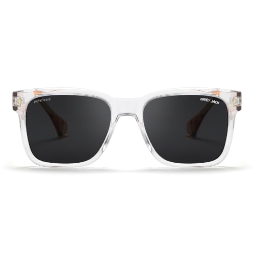 Image of grey jack Full Rim Rectangle Sun Glasses Stylish Sunglasses for Men Women Polarized UV Protection 3317