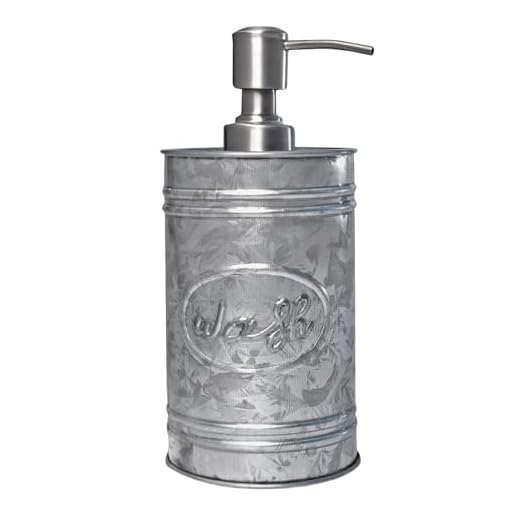 Autumn Alley Galvanized Farmhouse Soap Dispenser Kitchen - Liquid Soap Dispenser for Bathroom - Dispenser for Hand Wash, Sanitizer, Lotion, and Rustic Soap Dispenser Dish with Pump, 17.5 oz, Grey