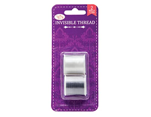 Sewing box Invisible Sewing Thread 200M 2 Pack Light and Dark Fabrics, Silver