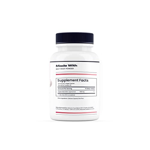 Nature's Pure Blend Organic Beets I Support Blood Flow, Blood Pressure, Heart Health I Energy Booster, L Arginine #TOP3