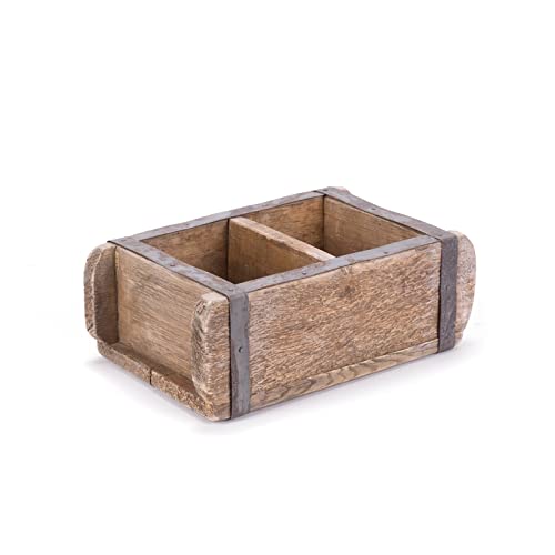 DESIGN DELIGHTS Forme de BRIQUES Brick 25x15cm | bois massief | Caisse en bois vintage, brique en bois, caisse de rangement/classement