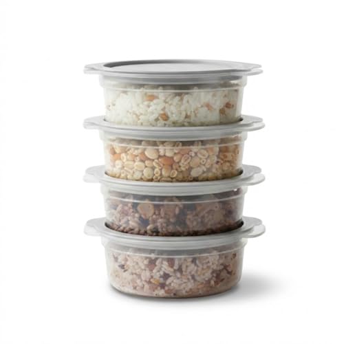 carrotez Cooked Rice Storage Container for Freezer - Plastic Portion Control Meal Prep Containers,...
