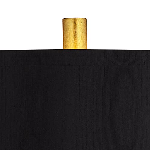 Lámpara de mesa dorada con pantalla negra 32 pulgadas miniatura 3