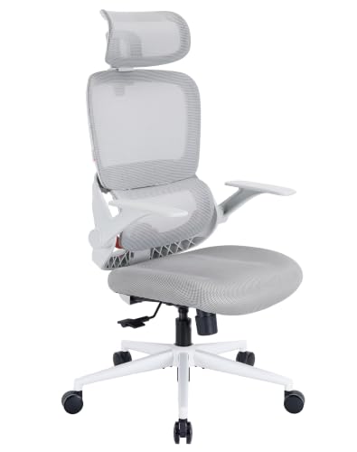 Image of SIHOO B100 SE Office Chair, Soft Memory Foam Desk Chair with Adaptive Lumbar Support & 2D Flip-up Armrests, 135 tilt Computer Chair for Home Office, White