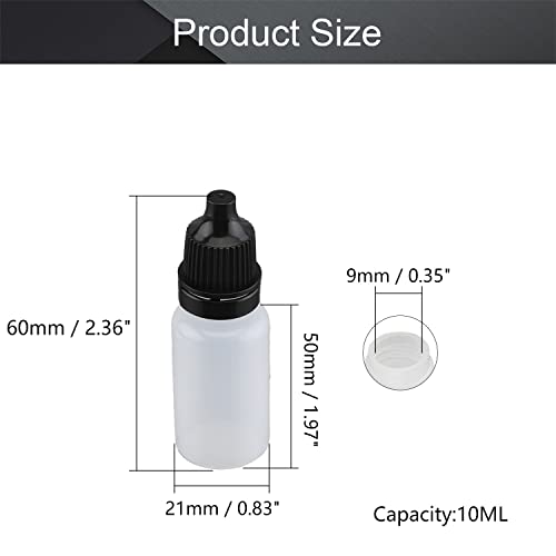 Flacons compte-gouttes translucides PE blanc 10ml flacon plastique