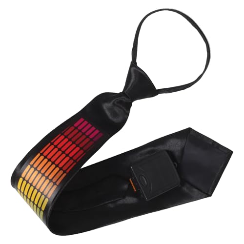 Garneck Corbata Luminosa con Sensor de Sonido para Hombre, Lazo de Poliéster Brillante para Fiestas Rave y Bares, Corbata Navideña Divertida con Efectos de Luz por Sonido, sin Batería