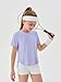 Haloumoning Girls Athletic Shirts Kids Short Sleeve Quick Dry Active Sports Tops Tees 5-14 Years Purple