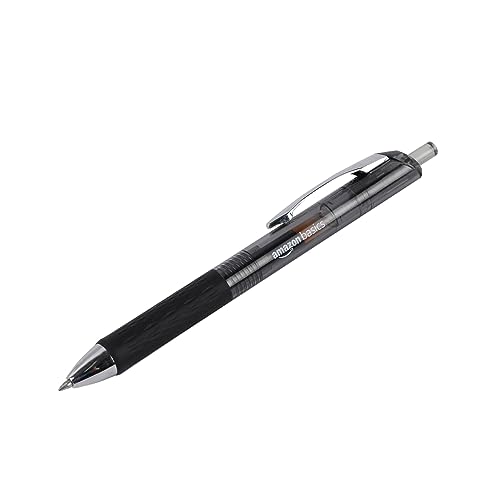Amazon Basics Retractable Gel Pens, Fine Point 0.7mm, Smooth Writing, Black, No Smudge, School and Office Supplies, 12-Pack - Image 3