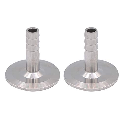 DERNORD 2 Pack 1.5" Tri Clamp to 3/8" Hose Barbed Adapter SUS304 Sanitary Hose Barb Pipe Fitting