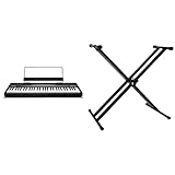Alesis Recital 61 – 61 Key Digital Piano Keyboard with Semi Weighted Keys & ChromaCast GoDpsMusic CC-KSTAND Double Braced X-Style Pro Series Keyboard Stand